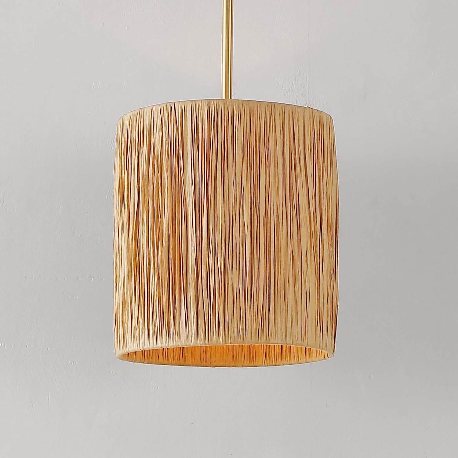 SAFAVIEH Lighting Collection Saija Natural/Gold Adjustable Pendant Hanging Light Fixture, Ideal for Dining Room, Kitchen Island, Entryway (LED Bulb Included)