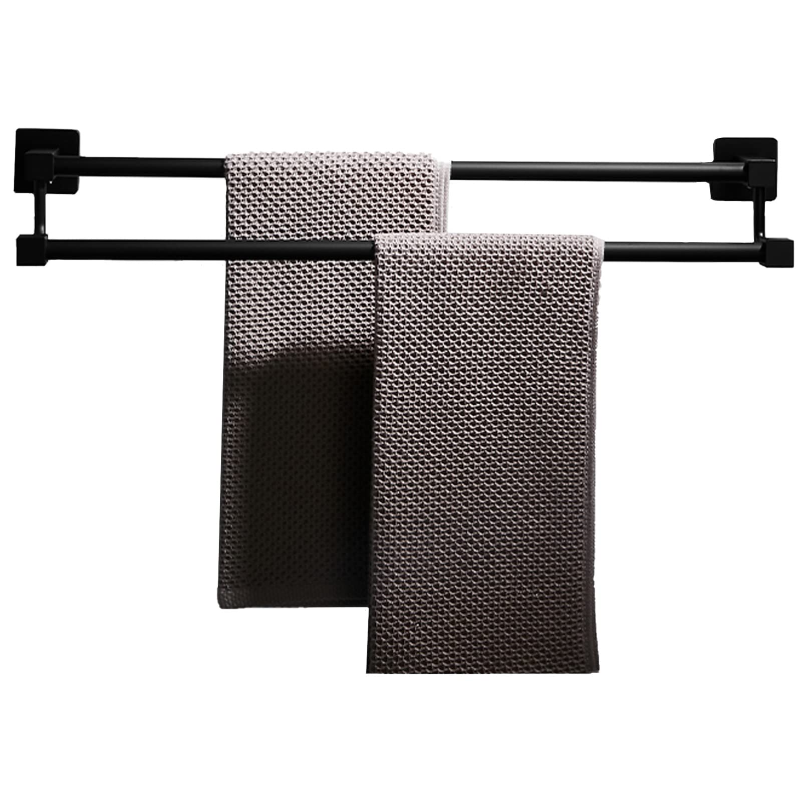 Porte-serviette double pour cuisine et salle de bain fixation par vis solide de 80cm
