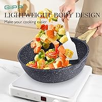 Vista 6 de GiPP 21Psc Pots and Pans Set Non Stick - Grey Ceramic Kitchen Cookware Sets Nonstick Induction Cookware Non-toxic Cooking Pan Set with Silicone