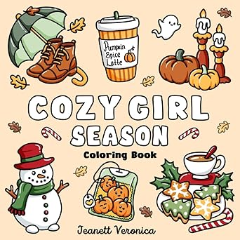 Cozy Girl Season Coloring Book Cover