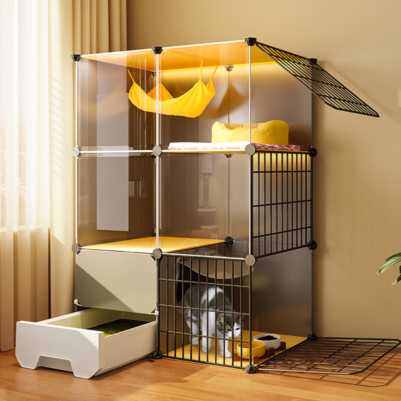Cat Cages Indoor with Litter Box - Perfect for Outdoor Use - Kitten Cage for Indoor Cats
