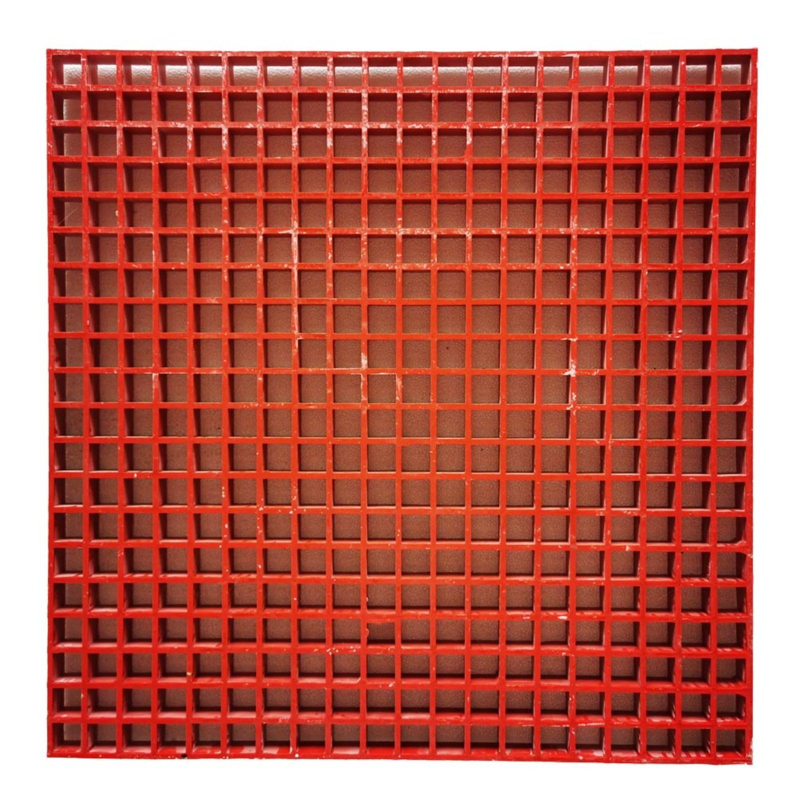 2.6ft*2.6ft Fiberglass FRP Grating1.5'' Thickness Red Car Wash Grille Square for Outdoor Drainage Municipal Engineering (1 PC)