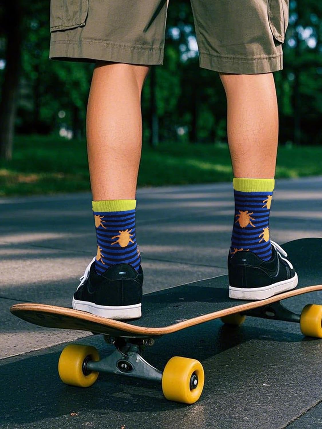 COTTON DAY Kids Boys Crew Dress Socks Bright Colorful Pattern Graphic Print - Image 2