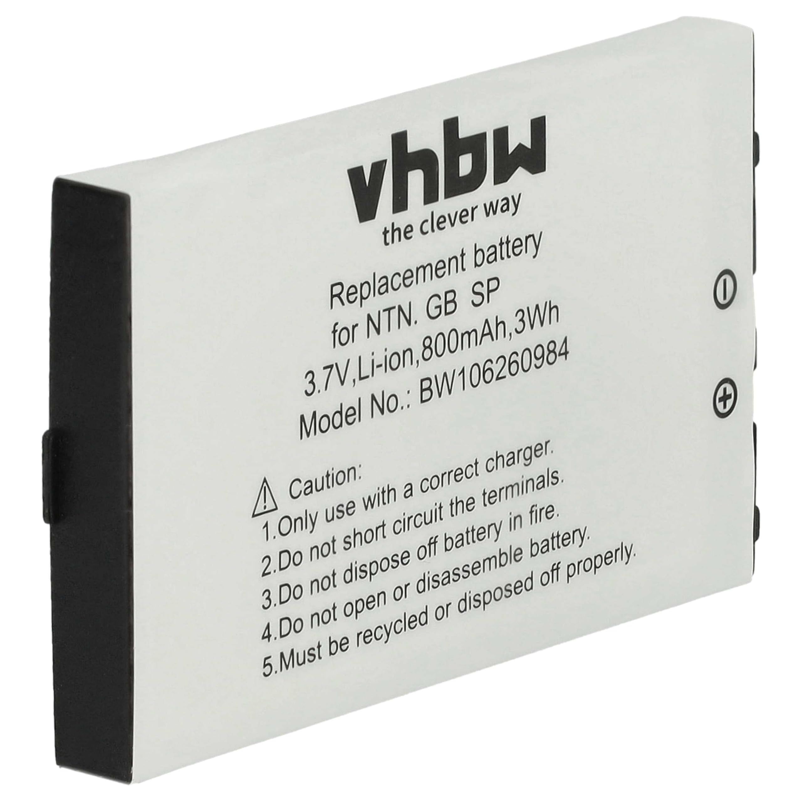vhbw Batería Compatible con Nintendo Gameboy Advance SP (GBA SP) / Special AGS-001, AGS-101, AGS-003 - reemplaza Sam-SPRBP (Li-Ion, 800mAh, 3.7V)