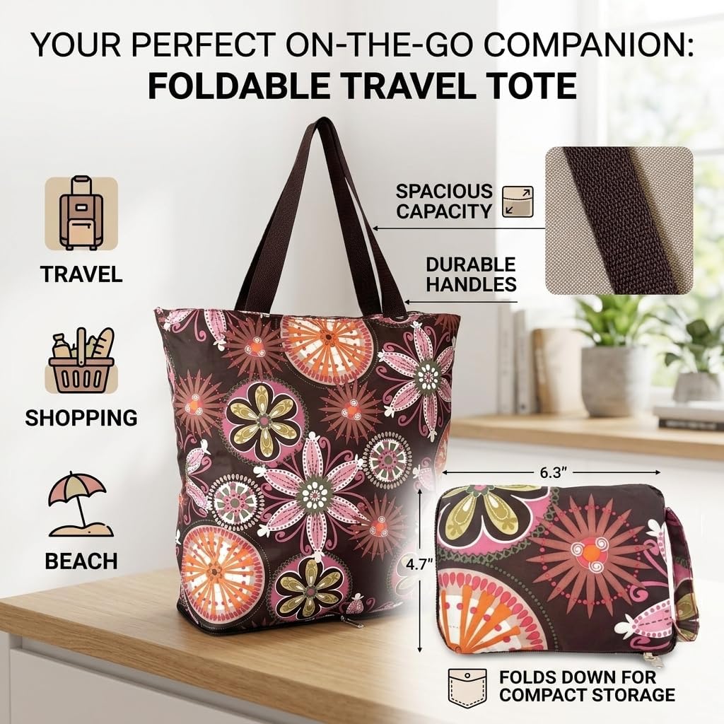 Kitchen Reusable Foldable Grocery Bags Folding Shopping Tote Bag with Zipper image 5