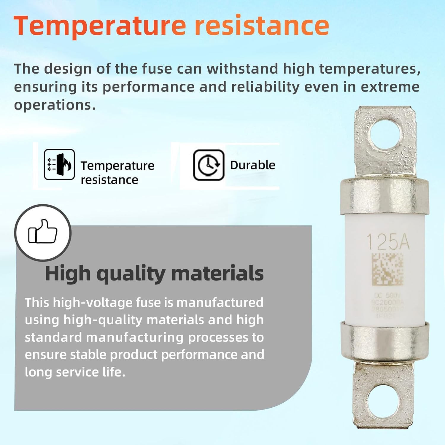 Energy High Voltage Automotive Fuse Replacement Compatible with DC500V BC2000A PEC 125A