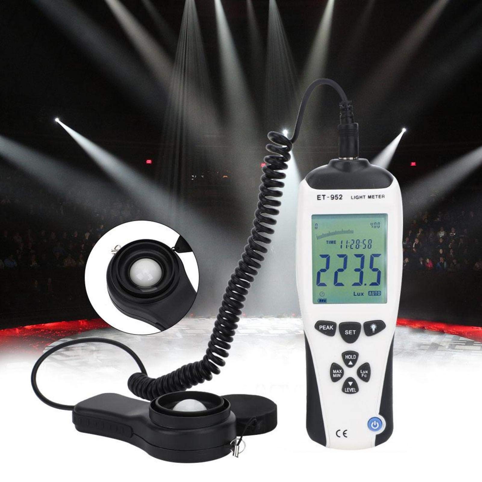 Misuratore di luce digitale, ET-952 Mini portatile LCD ad alta precisione Misuratore di luce digitale Luxmetro Illuminometro Fotometro