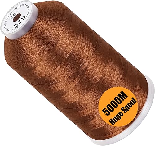 Miniatura 22 de New brothread - Bobina única de 5000 m de hilo de poliéster para máquina de bordar 40WT para máquinas comerciales y domésticas - Marigold