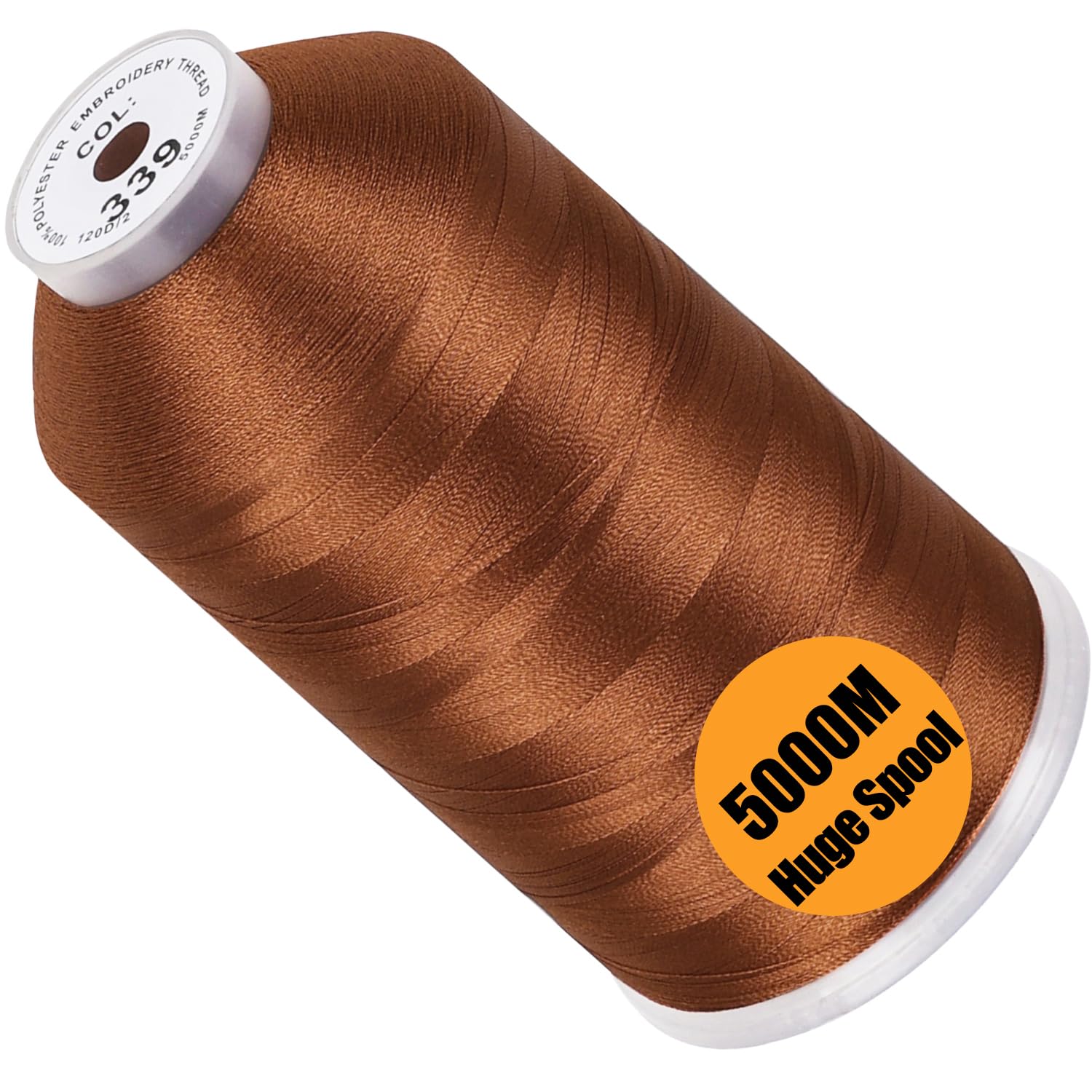 New brothread 5000M Huge Spool Embroidery Machine Thread - Clay Brown