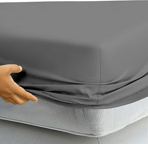 Miniatura 6 de Royale Linens - Sábana bajera tamaño California King, calidad de hotel cepillada 1800, ultrasuave, resistente a arrugas y decoloración, bolsillo