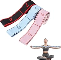 Vista 1 de Banda de resistencia de fitness con asas, banda de resistencia elástica numérica, banda de estiramiento de pilates de 8 segmentos, bandas ajustables