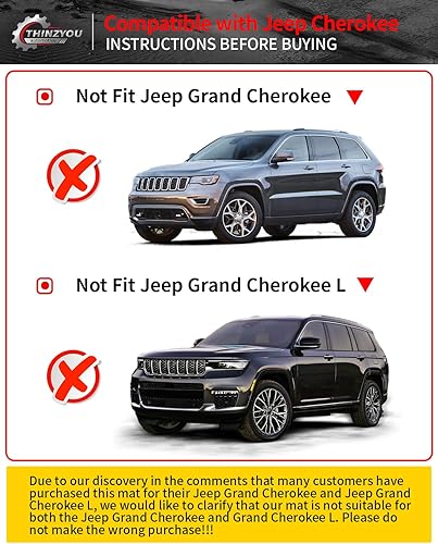 Miniatura 3 de Alfombrillas compatibles con Jeep Cherokee 2019-2023, alfombrilla de maletero de TPE para todo tipo de clima, accesorios Cherokee 2022 (alfombrilla