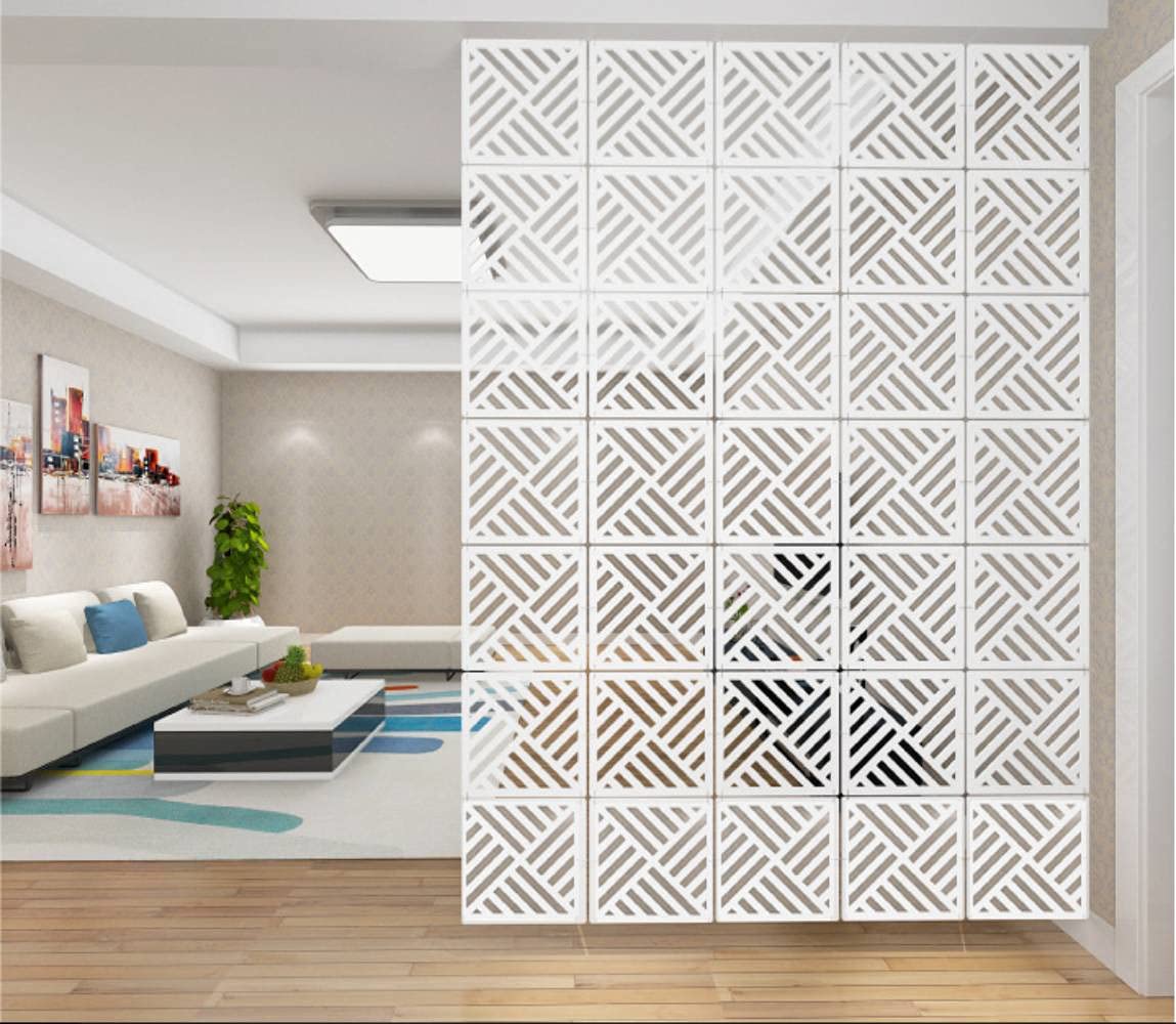 12 unids/Set Blanco Colgante de la habitación divisora Pantallas DIY Panel tabiques divisores Pared decoración habitación con Todos los Accesorios 29 x 29 cm