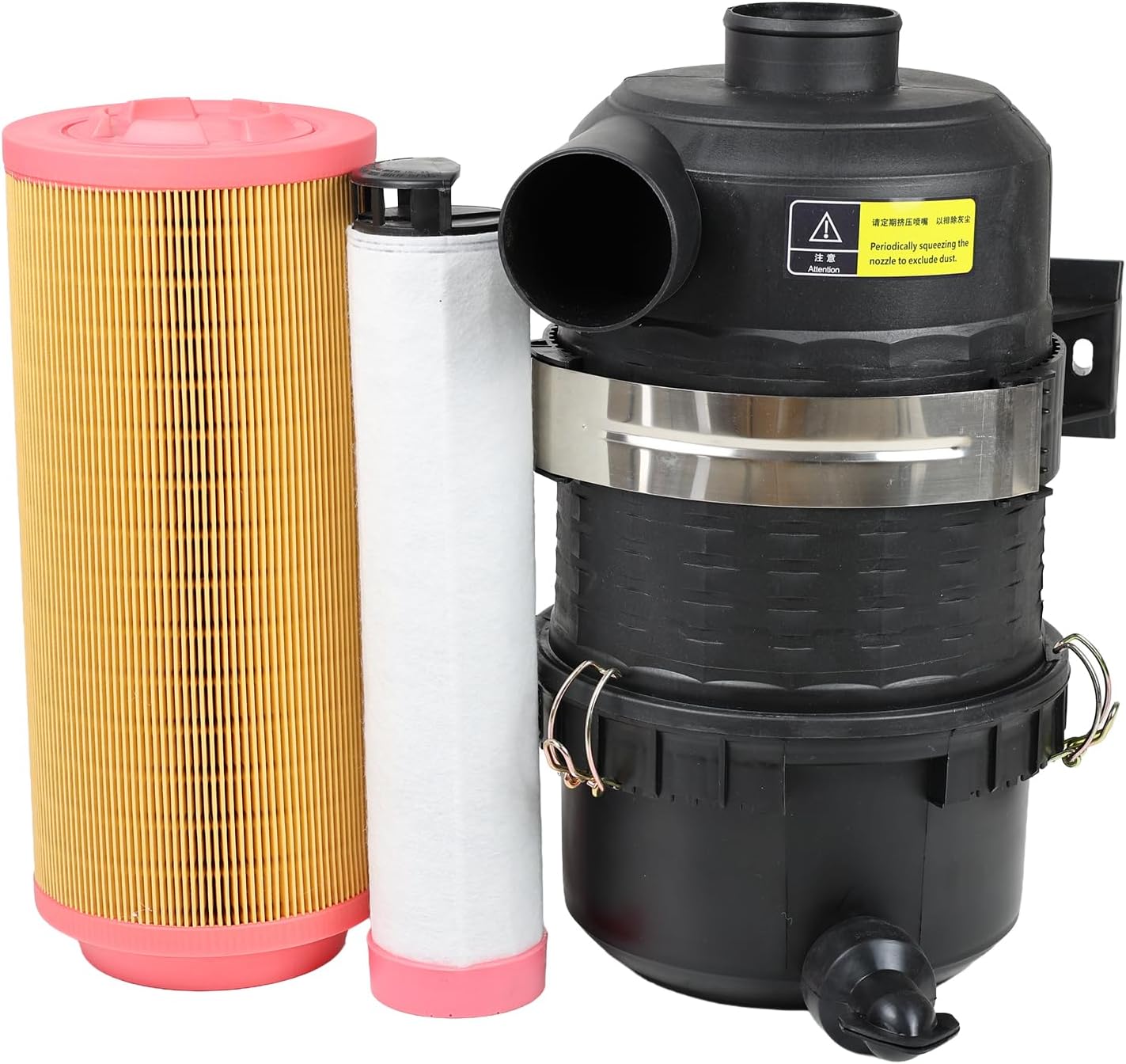 01181280 Air Cleaner Housing Assembly w/Inner Outer Filter Compatible with Deutz Engine 912 913 914 1011 1012 1013 2011 Primary Secondary Replace# 01180723 04208088 04270347 01181316