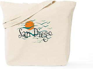 CafePress San Diego Beach California Tote Bag Reusable Natural Beige Canvas Shopping Bag
