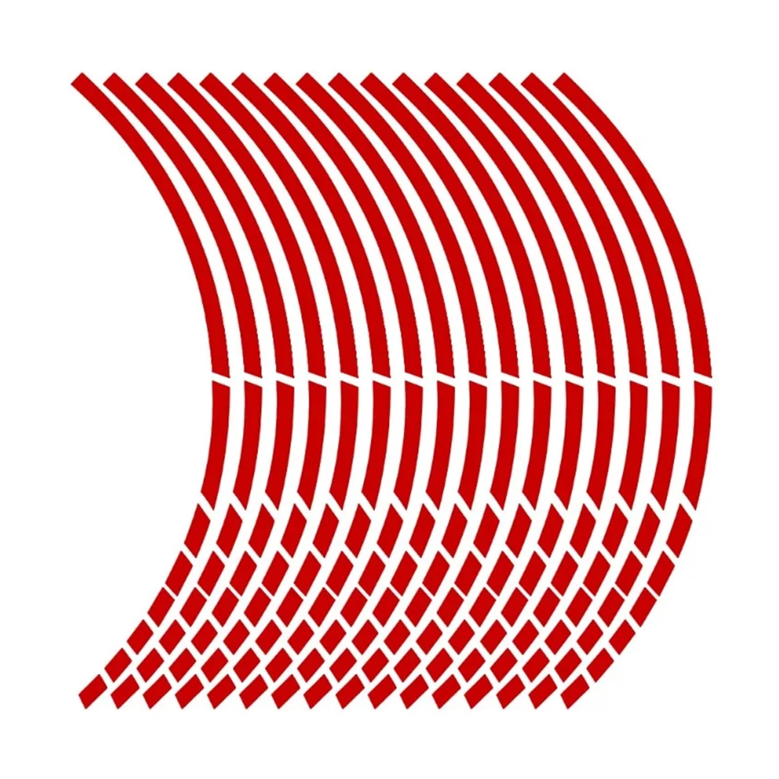 Hub Decals Rim Motorcycle Reflective Strips 16pcs Wheel Rims Colorful Hub Stickers Bike Scooter Styling Reflector Decals Rim Tape Stripe Tape(Red)