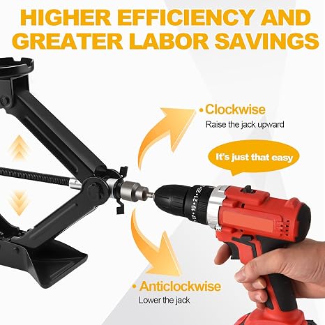 2-Pack RV Leveling Scissor Jack Socket, Drill Adapter for RV Scissor Jacks