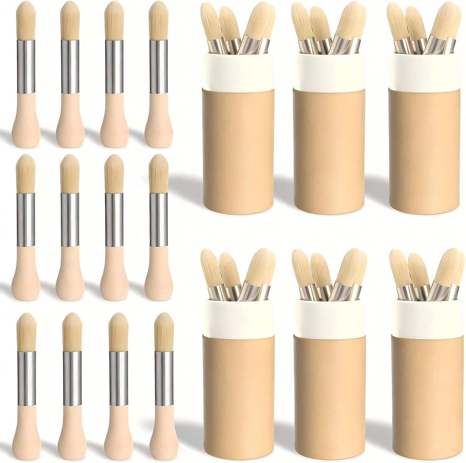 18 Pack Watercolor Paint Brushes Bulk Set for Kids Baby Toddler-4 Pcs Per Set Jumbo Brushes with Chubby Wood Handles for Easy Grip Paintbrushes Non Toxic Bristles (Colored)