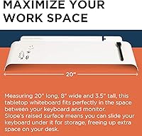 Vista 3 de FluidStance Slope Desktop Dry Erase Computer to-Do Board, Dry Erase Surface, Solid Steel with White Surface (White, Medium)