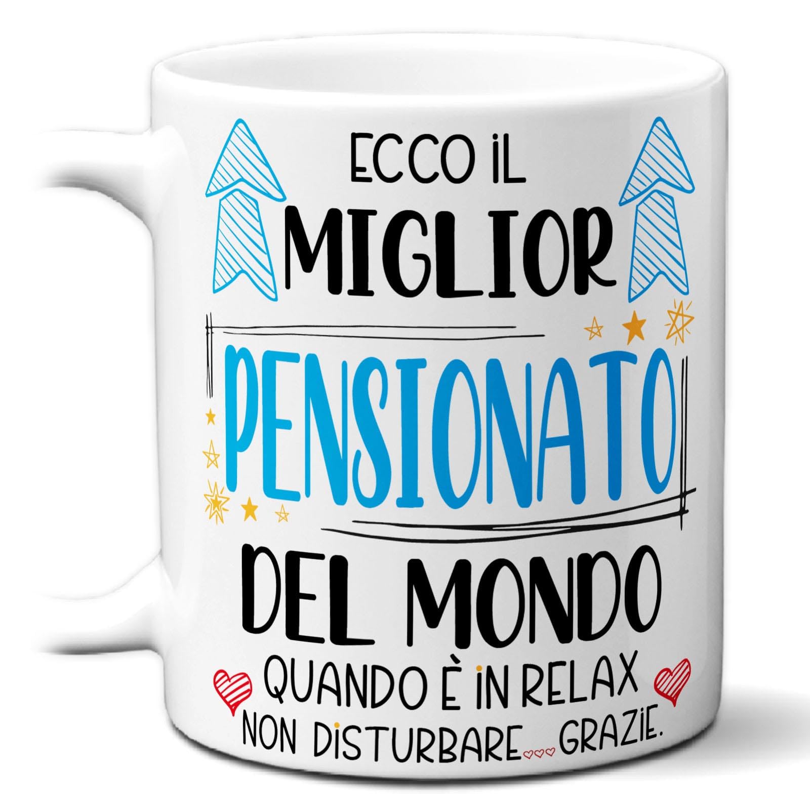 STAMPATEK Tazza Regalo Pensionato dell'anno, Idea Regalo uomo pensione nonno pensionato, compleanno uomo, Tazza Miglior Pensionato del Mondo in Relax - MUG178