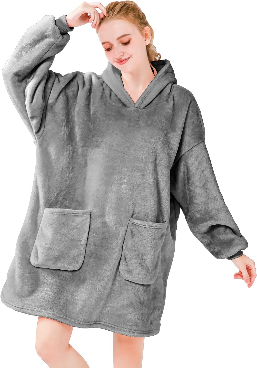 Oversized Hoodie for Women Uk, Soft Warm Blanket Hoodie, Comfortable Sherpa Fleece Blanket, Wearable Blanket for Adults One Size Fit All, Birthday Gifts for Women & Daughter