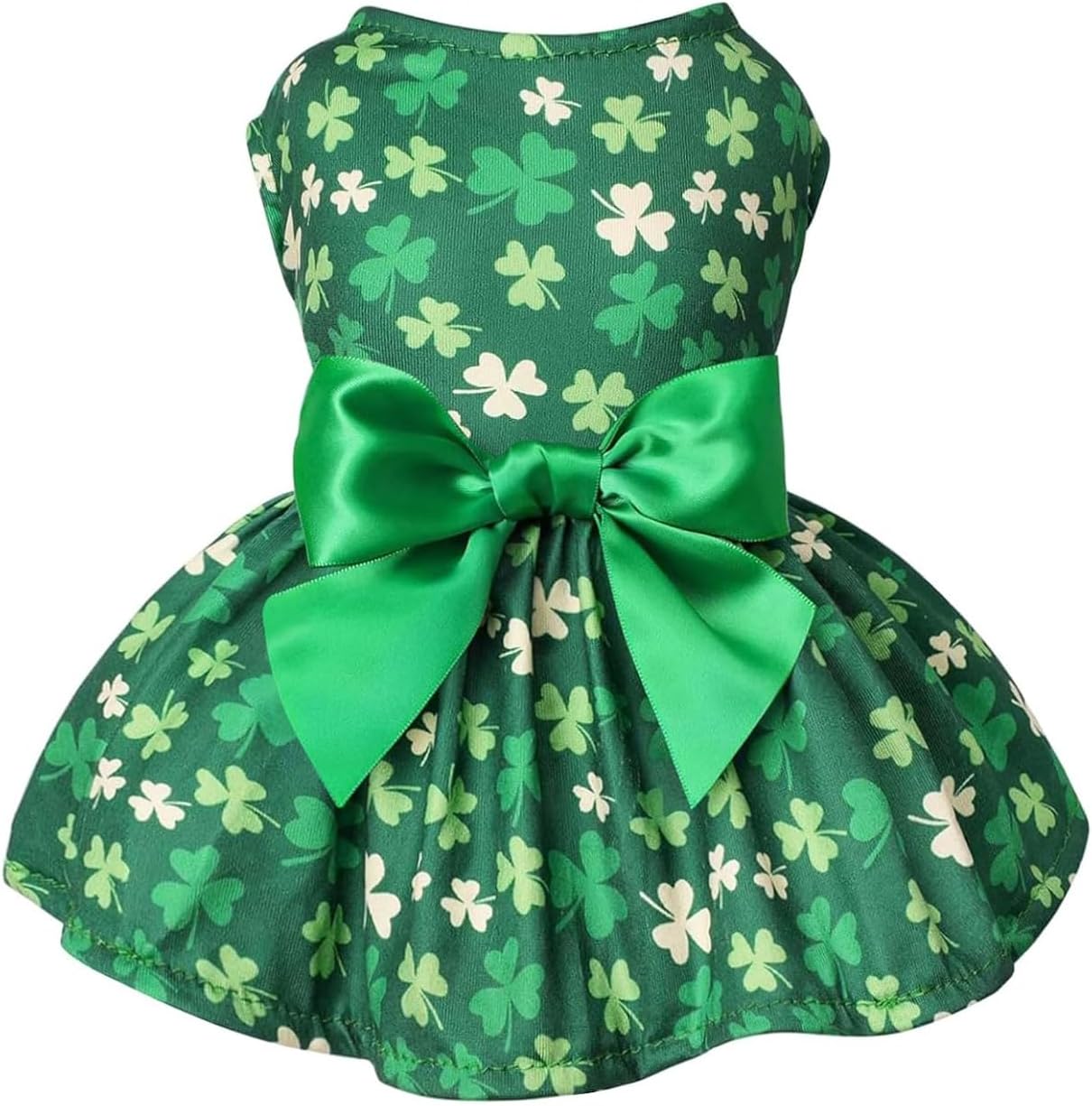 Idepet St. Patrick's Day Dog Dress Dog Tulle Skirt Green Puppy Dress | tulle dress,outfits,pet apparel,spring summer,holiday clothes,for small medium dogs girls cats,cute