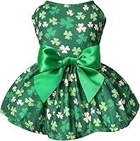 Vista 3 de Idepet Vestido de princesa tutú para mascotas, perros y gatos, con estampado de corazón, falda de encaje, ropa para mascotas (XXL)