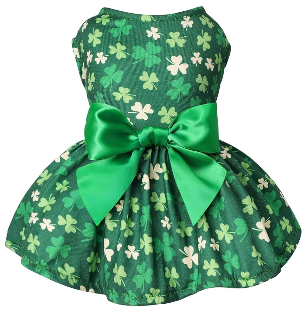 Robe Saint-Patrick pour chien Idepet M jupe verte en tulle pour un défilé festif réussi