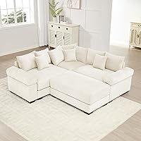 Vista 48 de Sofás seccionales de pana de 92 pulgadas para sala de estar, cómodo juego de sofás seccionales de gran tamaño con asiento profundo, sofás grandes