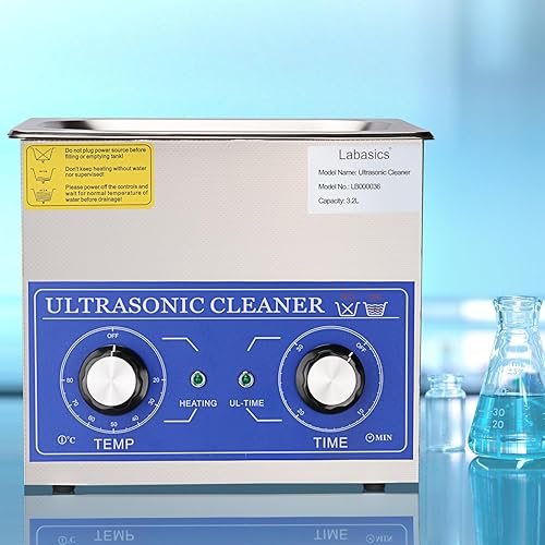 Miniatura 4 de Labasics Limpiador ultrasónico, limpiador ultrasónico multiusos de acero inoxidable 304 con panel de control mecánico de calefacción y temporizador