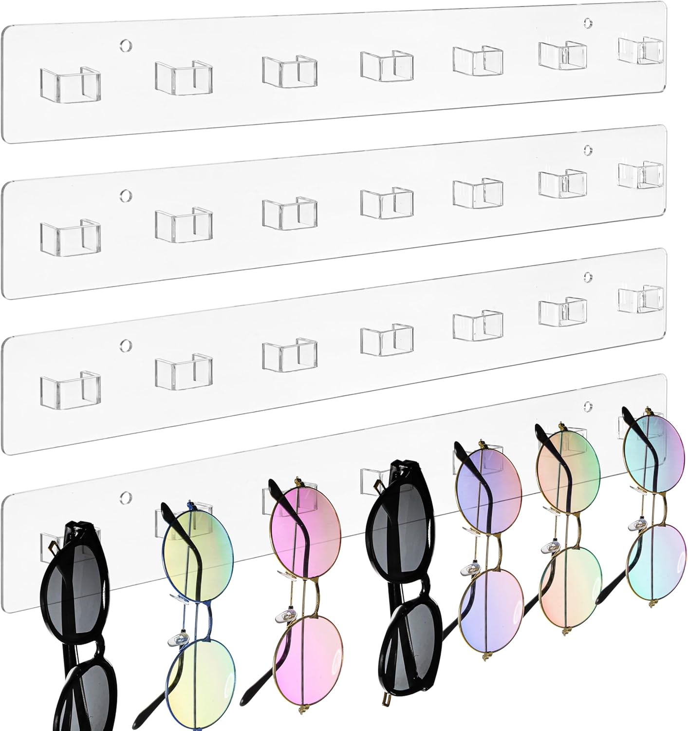 4 Pieces Acrylic Sunglasses Organizer,...