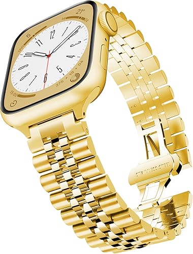 Mazuboho Compatible con correas de Apple Watch para hombres de 1.654 pulgadas (Serie 10) 1.614 pulgadas, 1.575 pulgadas, 1.496 pulgadas, acero