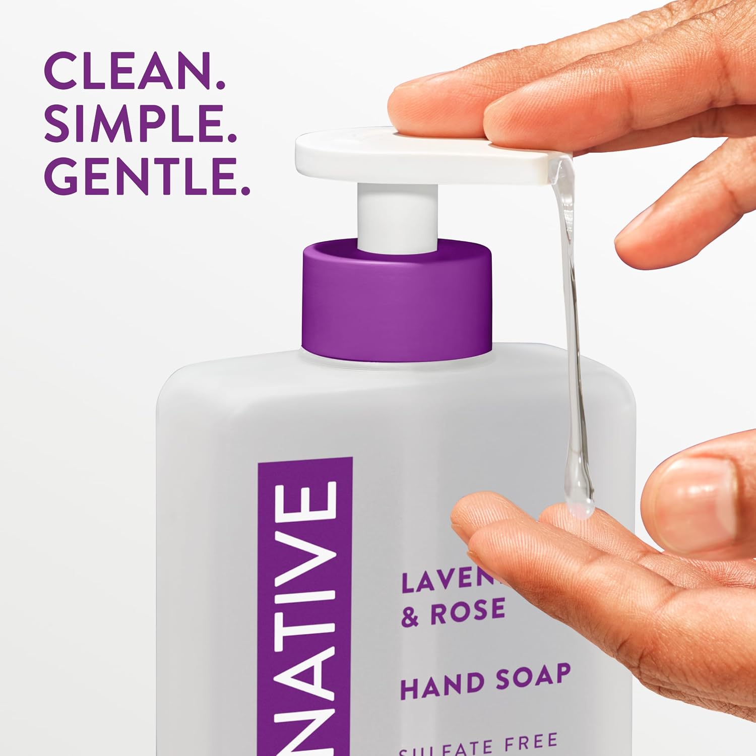 Native Liquid Hand Soap, Lavender & Rose Scent, Non-Drying Formula for Soft, Smooth Hands, Made with Plant-Based Cleansers, Sulfate & Paraben Free, Bottle, 13 Fl Oz (Pack of 6) image 4
