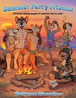 Summer Furry Friends: 25 hand-drawn pages of summer fun to color