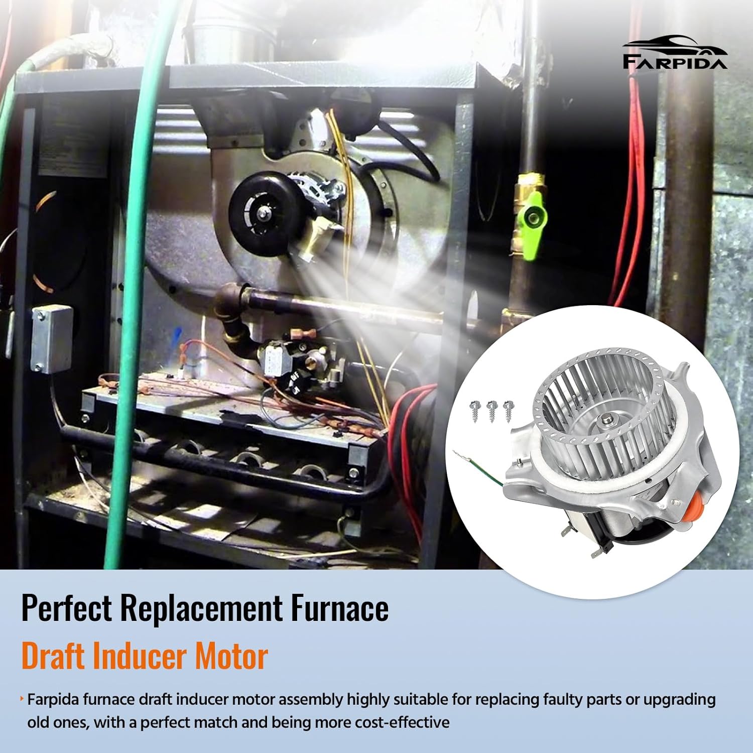 HC21ZE123A J238-150-15215 Furnace Draft Inducer Motor for Carrier, Jakel, Payne, Bryant Furnaces Replaces HC21ZE123A, HC21ZS123, HC21ZE123, IS-3240UTCFC-AL, J238-150-15215AT Furnace Draft Motors
