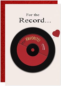 FLYAB Record Anniversary card for Her Him - Valentines Card with Envelope Funny Sliding Design Valentines Day Gift for Husband Wife Boyfriend Girlfriend
