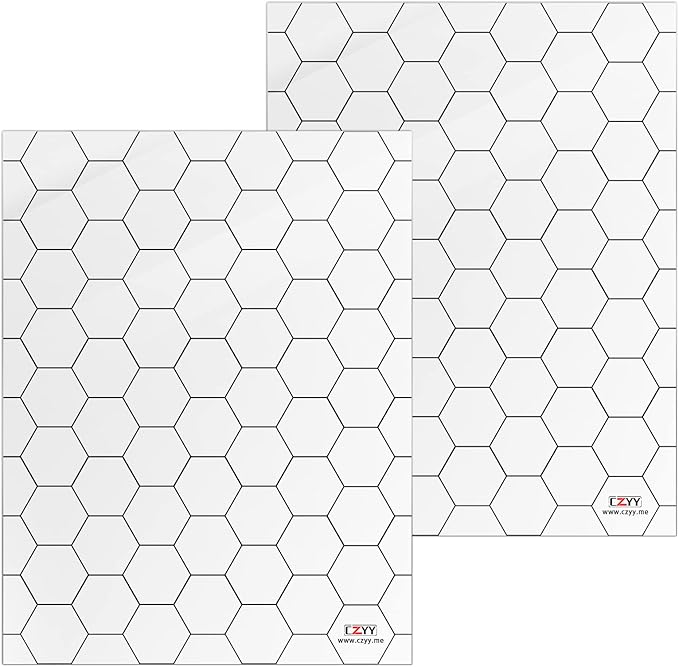 CZYY Acrylic Game Mat 1 Hex Grid Overlay Set of 2