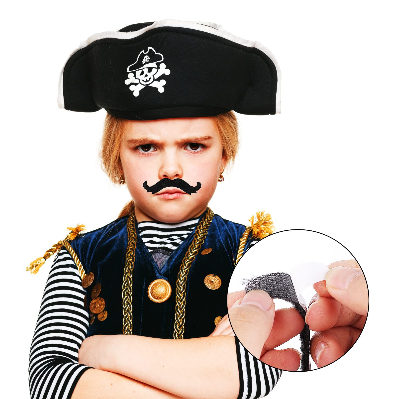 12 Stück Selbstklebende Fake Schnurrbärte Schwarz - Kostümzubehör Für Halloween, Karneval & Party