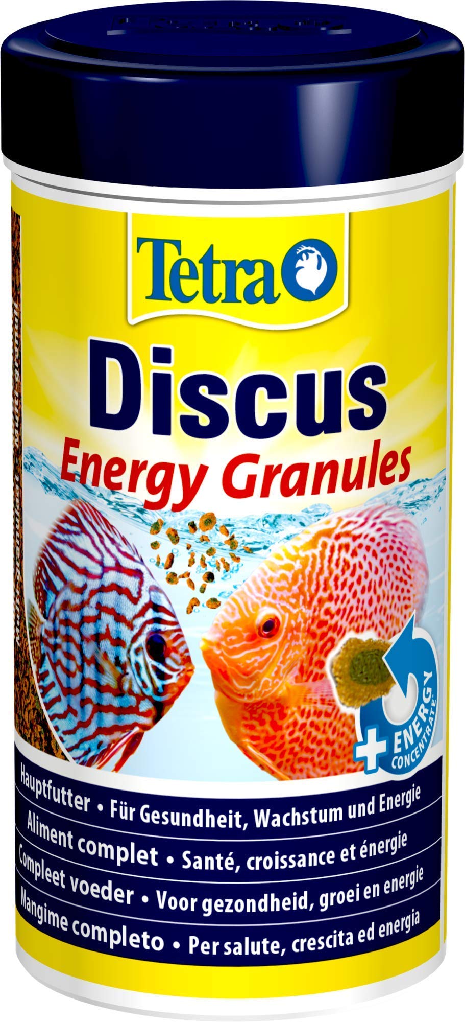 Tetra Discus Energy Granules - Fischfutter für alle Diskusfische, fördert Gesundheit, Wachstum und Energie, 250 ml Dose