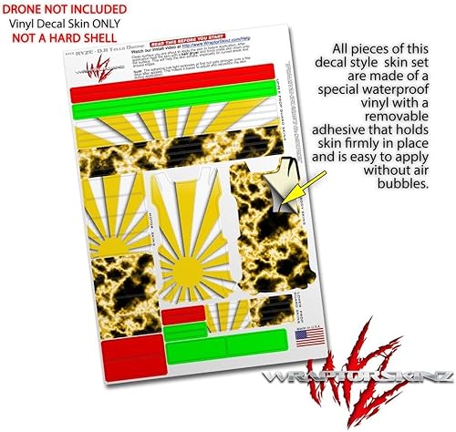 Miniatura 4 de Skin Wrap 2 Pack para DJI Ryze Tello Drone sol Naciente japonés bandera amarillo Drone No Incluidas