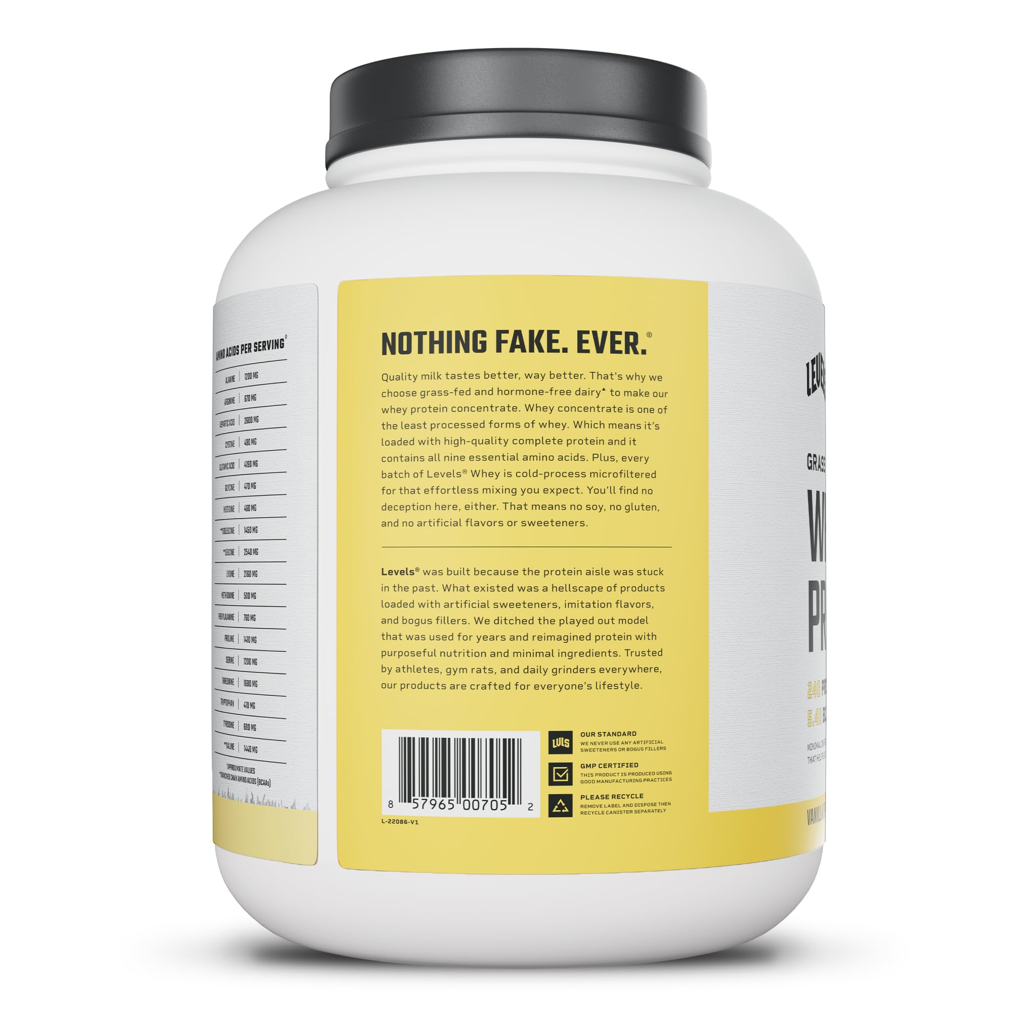 Levels Whey Protein Powder, No Artificial Ingredients, Vanilla Bean, 5LB — Amazon image 9