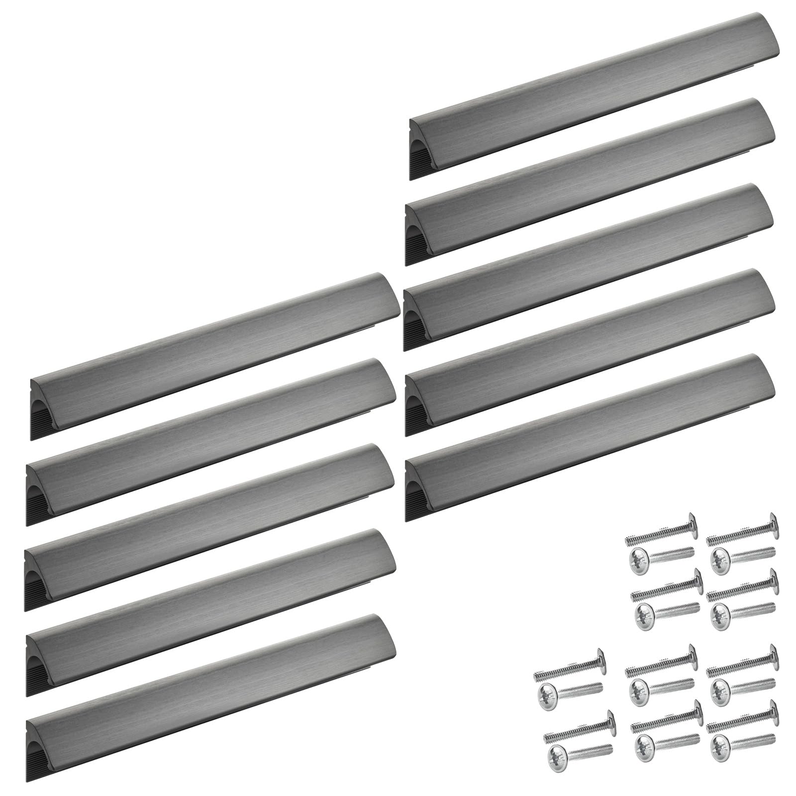Tiradores para muebles SOTECH de aluminio negro mate, pack de 10 unidades