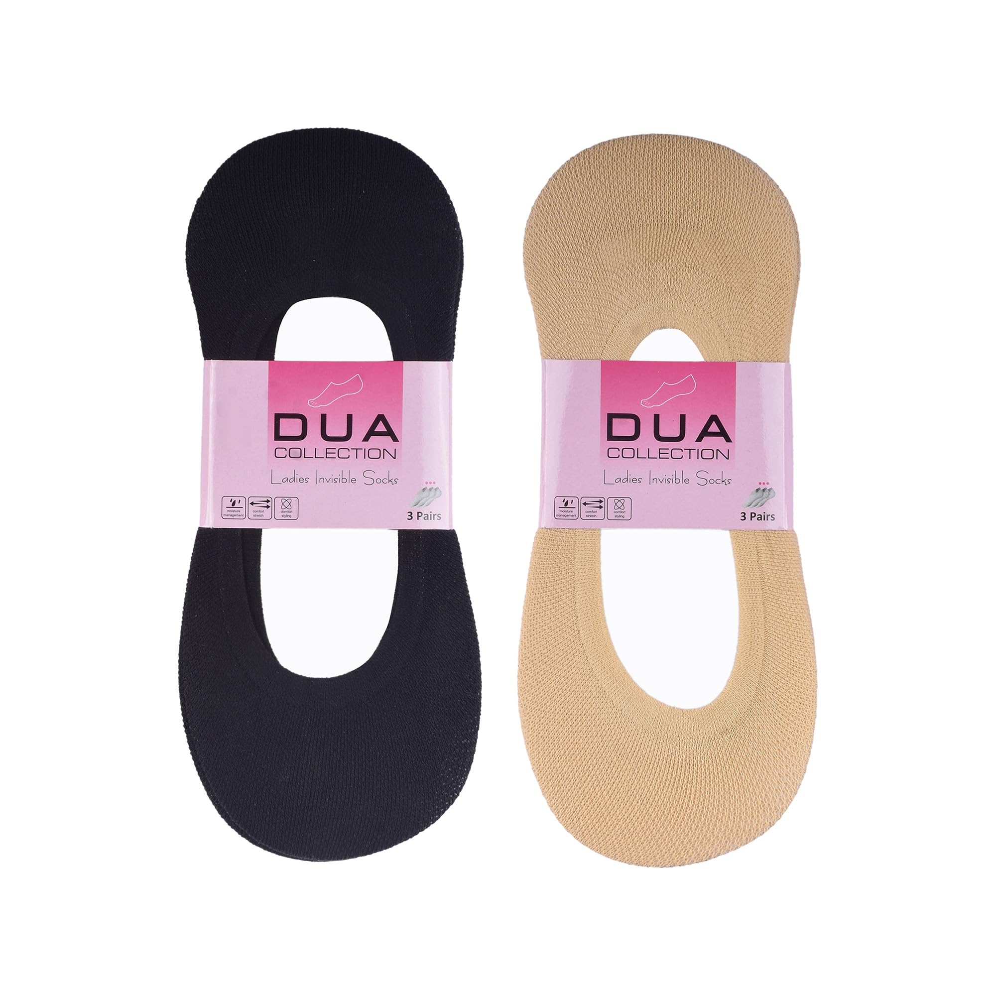Dua Collection6 Pairs Women’s No Show Liner Socks - Free Size - 95% Cotton & 5% Spandex - No Show, Invisible, Non-Slip, Hidden Socks, Foot Cover