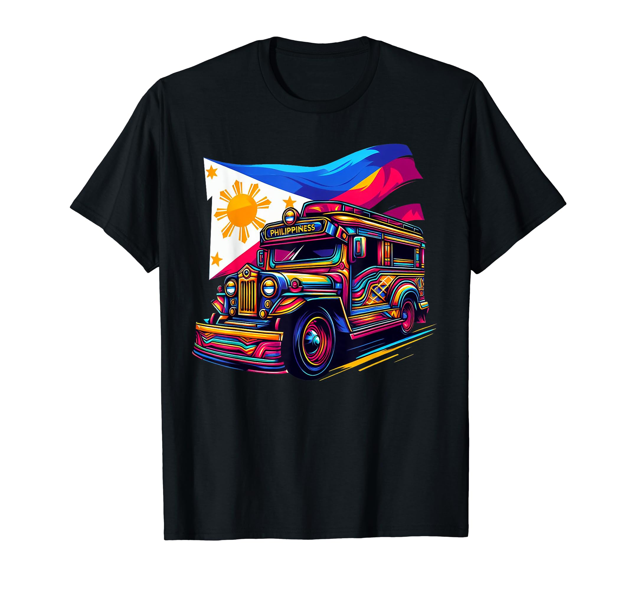 Philippines Flag Proud Filipino Souvenir Philippines Jeepney T-ShirtOEKO-TEX STANDARD 100