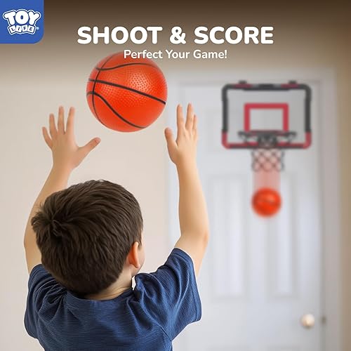 Miniatura 2 de TOY Life Aro de baloncesto sobre la puerta, aro de baloncesto para habitación, oficina, mini aro de baloncesto para interiores, niños, adolescentes