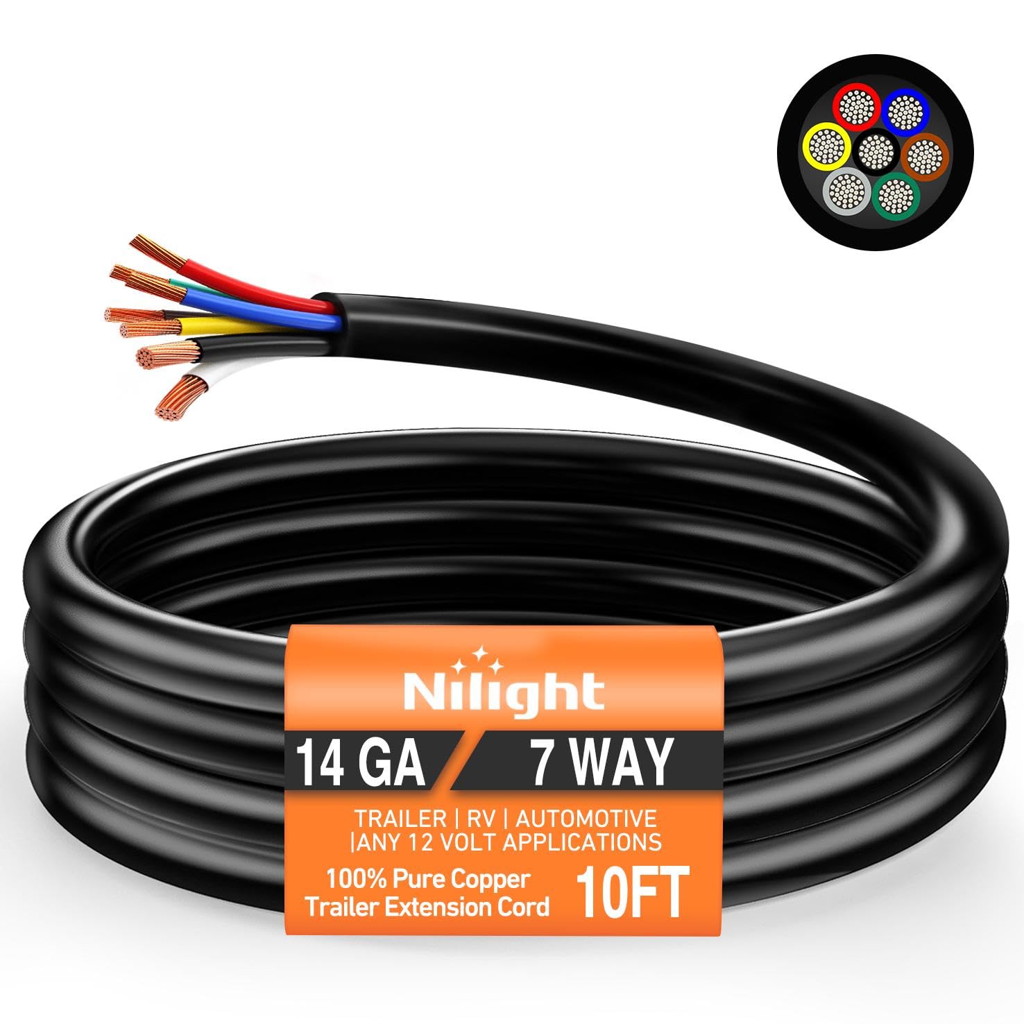 Nilight 7 Way Trailer Junction Box Weatherproof Color-Coded Studs — Amazon image 11