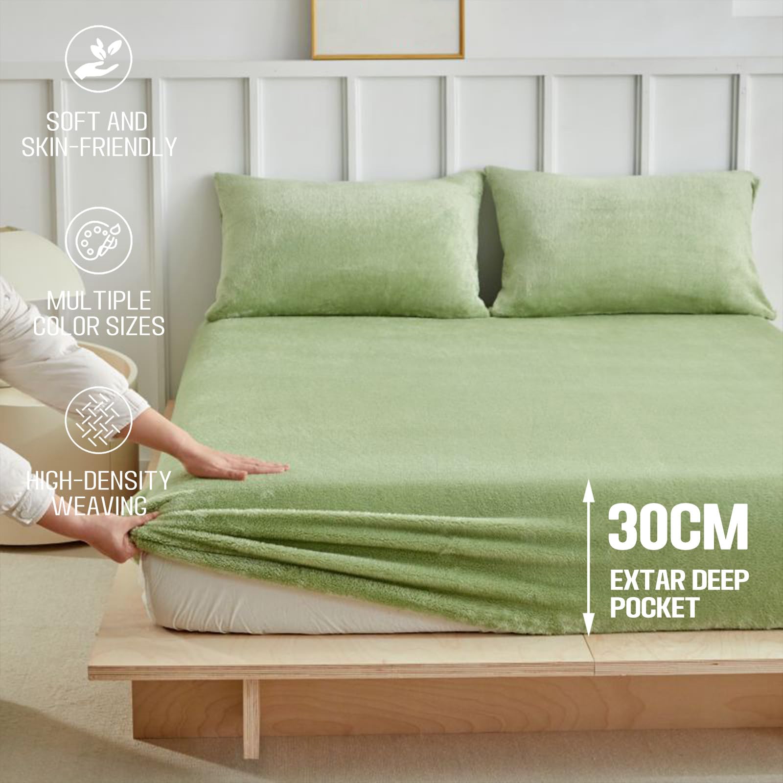 Drap Housse 180x200 Gris Lit King Size