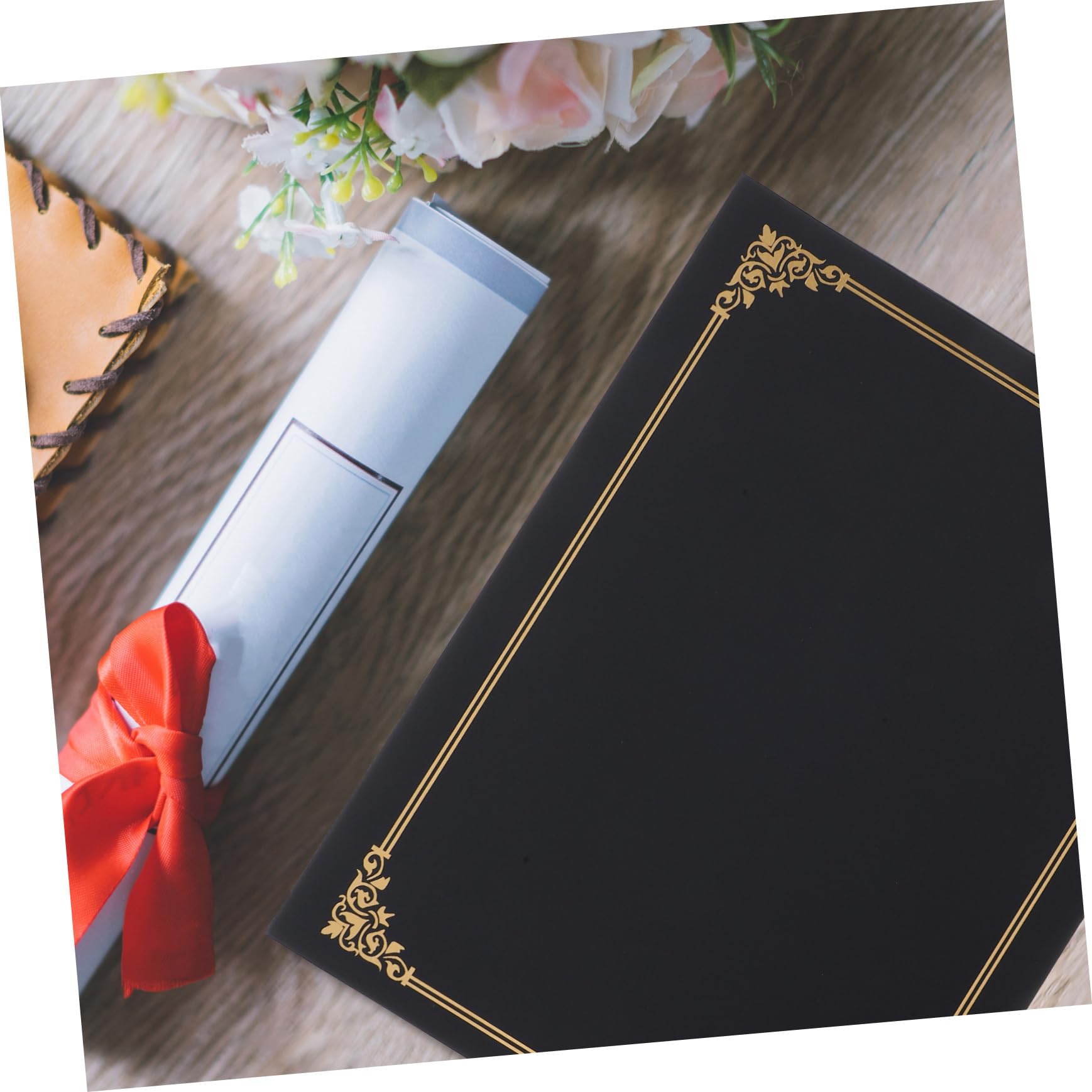 Couverture Noir 10 Pièces en Papier de Certificat pour Bureau et Maison
