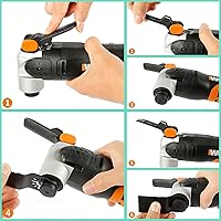 Vista 7 de Protoiya 87 cuchillas oscilantes para herramientas, multiherramienta de liberación rápida de plástico de metal de madera, accesorios con papel