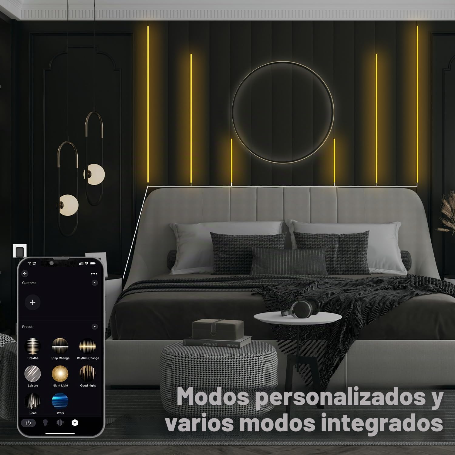Lichaser Tira LED COB para Paneles Acústicos, 6 Rollos Luces LED WiFi Blanco Cálido Paralela y Compatible con Alexa, COB Tiras LED 12V para Iluminación de Panel Acustico, Vitrinas, Cocina (2M)